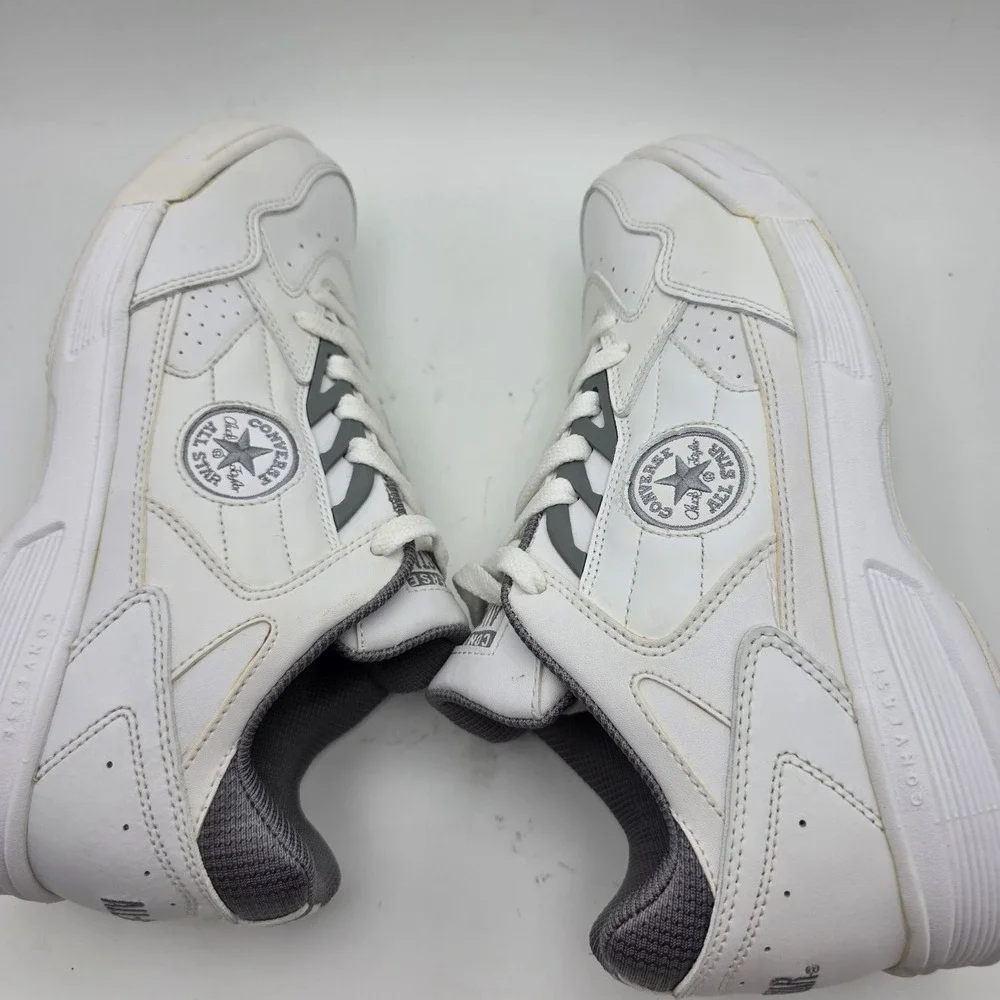 Retro Converse Mens Sneakers 8.5  Court Low White Gray Shoes 80s 90s - Picture 12 of 16